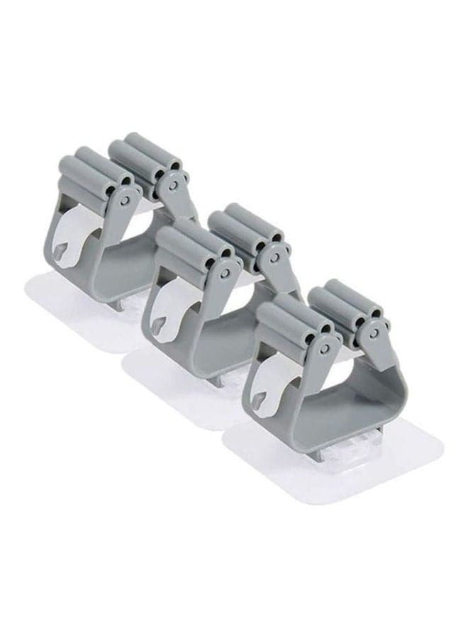 Mop Broom Holder Self Adhesive Broom Gripper Tidy Organizer 3 Pack Wall Mounted Racks For Brush Mop And Broom Tool Storage Grey Racks, Shelves & Drawers