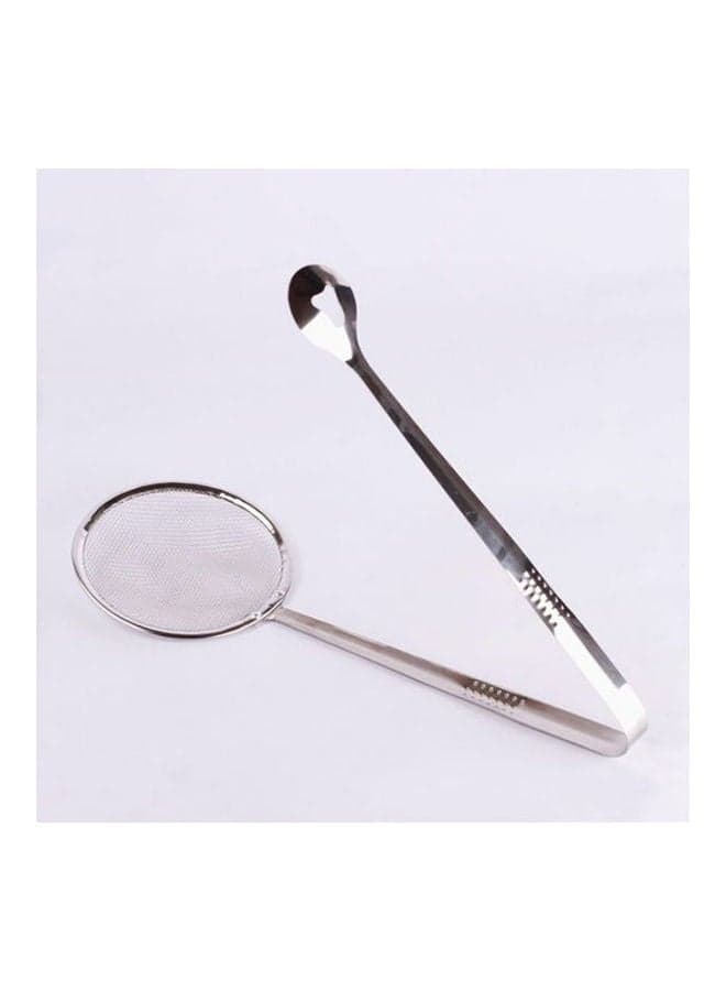 Food Forceps With Colander 2 In 1 Multicolour Kitchen Accessories
