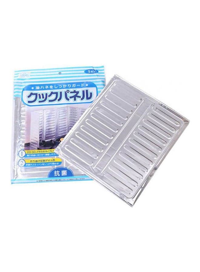 1Pc Kitchen Gas Stove Baffle Grease Foil Insulation Block Oil Splash Plate Cooking Hot Baffle Tinfoil Board Aluminum Silver Kitchen Storage & Organisation
