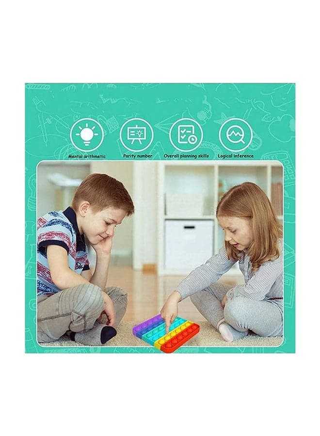 3-Piece Simple Dimple Push Pop Bubble Sensory Stress Relief Fidget Squishy Toy Set 12 x 12 x 1.5cm (٣)