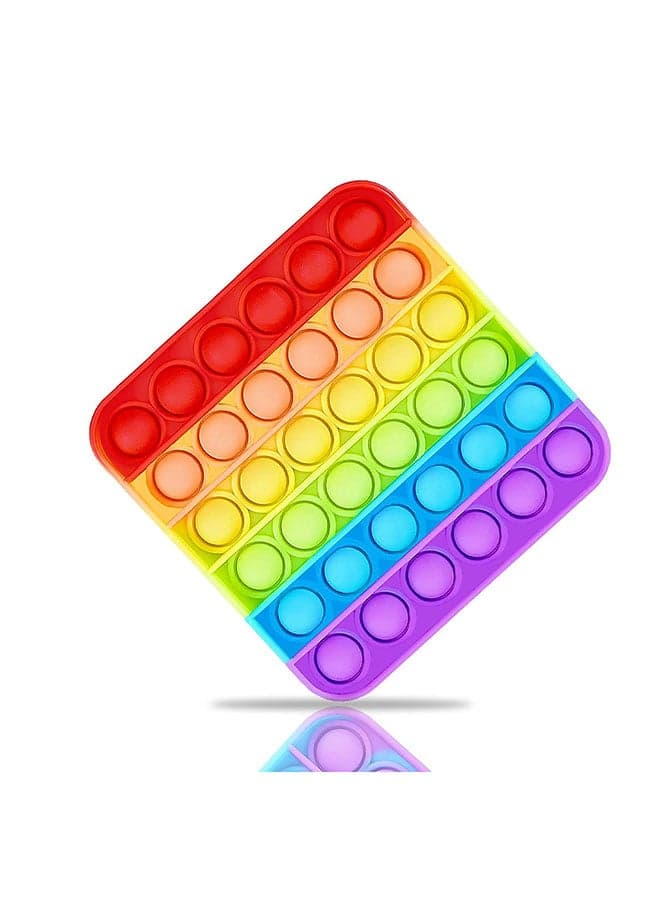 3-Piece Simple Dimple Push Pop Bubble Sensory Stress Relief Fidget Squishy Toy Set 12 x 12 x 1.5cm (٨)