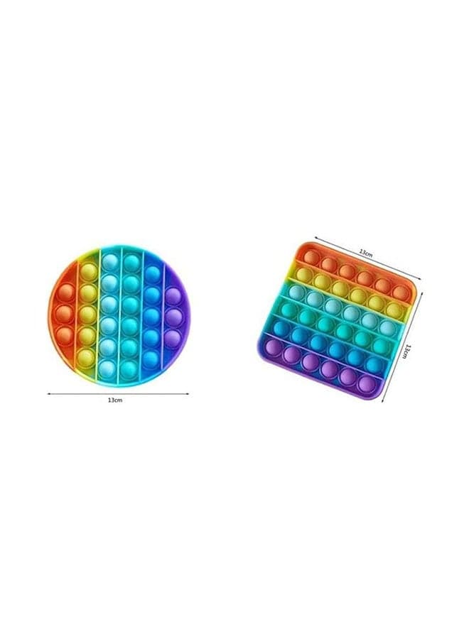 3-Piece Simple Dimple Push Pop Bubble Sensory Stress Relief Fidget Squishy Toy Set 12 x 12 x 1.5cm (٦)
