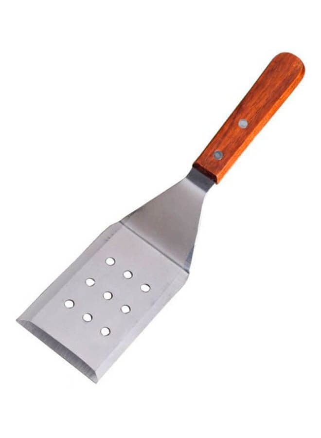 Bbq Grill Spatula Perforated Turner Kitchen Cooking Utensil Wooden Handle Cutting Edge Set Of 1 Brown Outdoor Cooking
