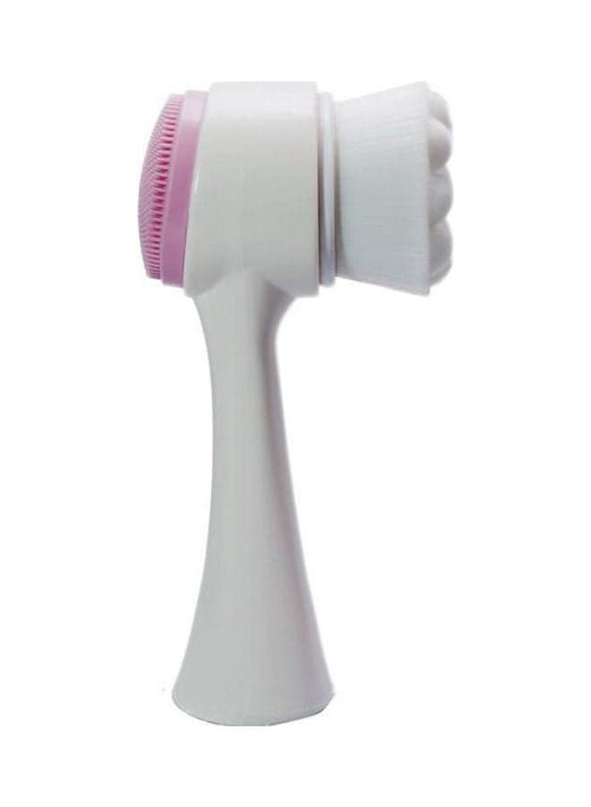 Face Cleansing Brush 2 In1 Head Brush For Makeup Cleaning And Face Massage Pink/White Face Massagers & Rollers