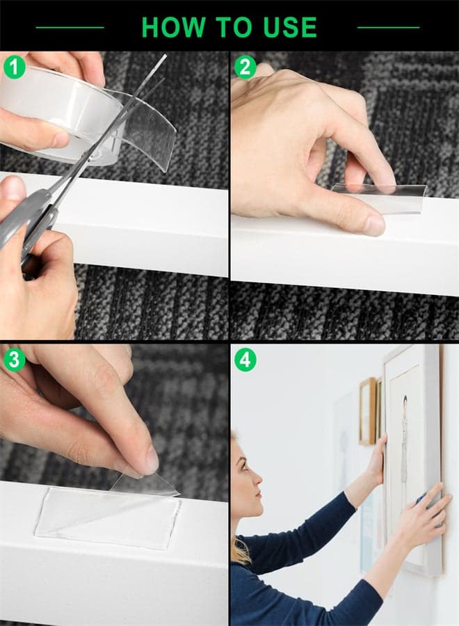 Double Sided Removable Mounting Adhesive Tape Clear (6)