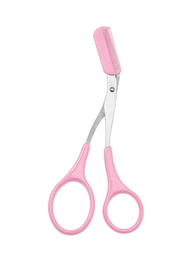 Eyebrow Shaping Scissors Trimmer with Comb Pink/Silver Makeup Tools & Accessories