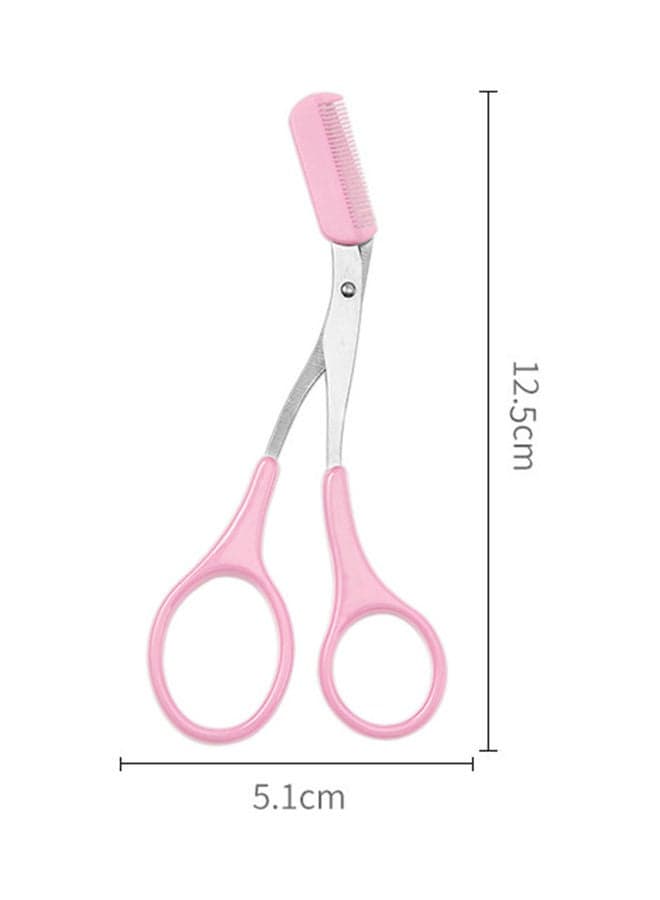 Eyebrow Shaping Scissors Trimmer with Comb Pink/Silver Makeup Tools & Accessories (٦)