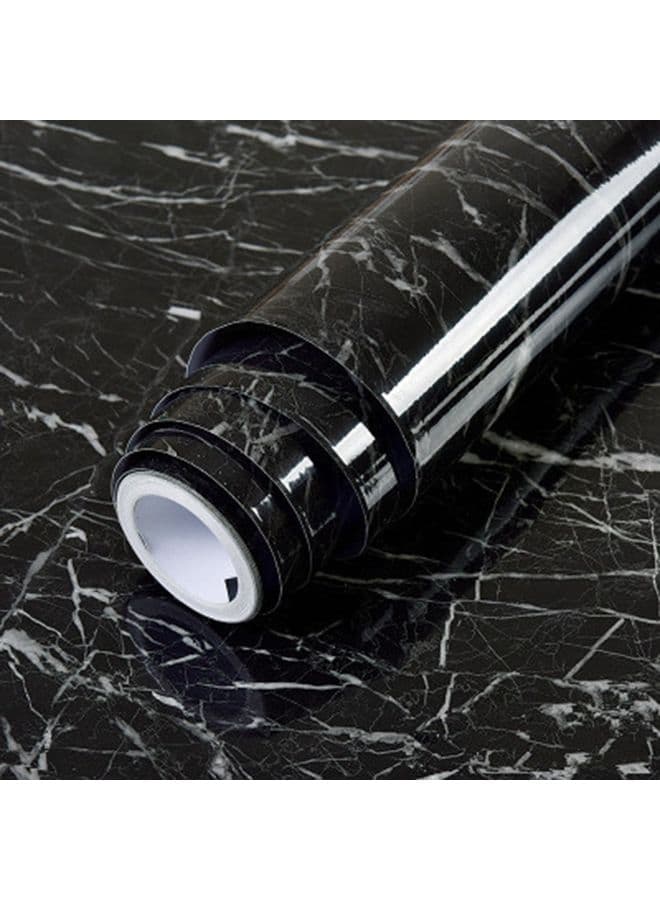 Marble Pattern Moisture Proof Removable Self Adhesive Wallpaper Black/White Wall Decal