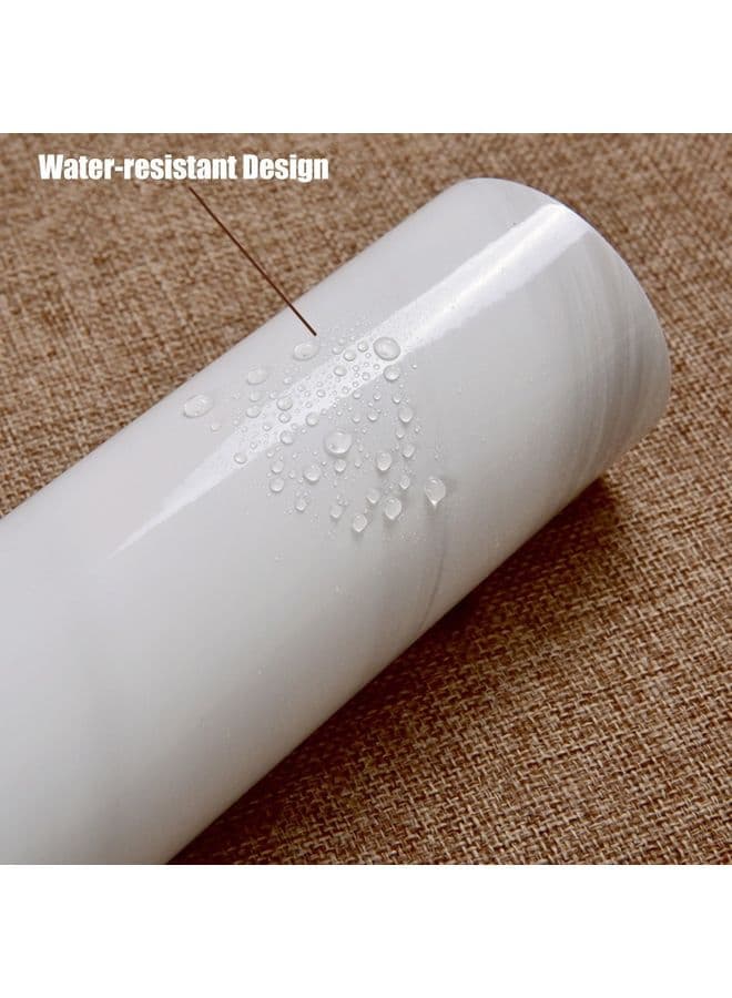 Marble Pattern Moisture Proof Removable Self Adhesive Wallpaper White/Grey Wall Decal (٣)