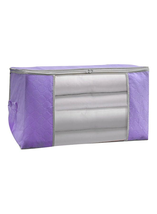 Foldable Blanket Storage Bag Purple/Clear Closet Systems