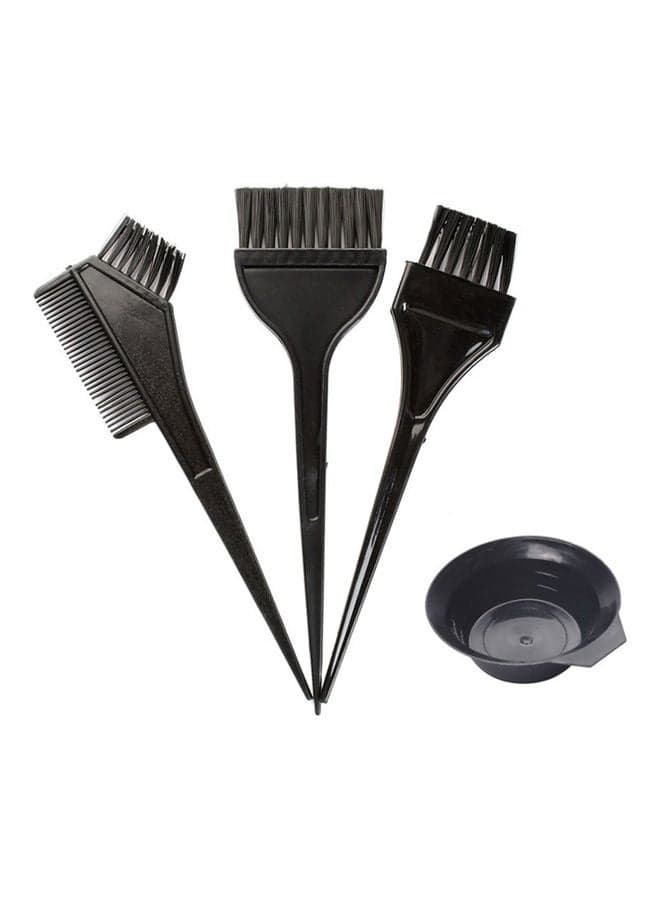 4-Piece Set Hair Coloring Suit Salon Tool Black 25 x 6 x 20cm Hair Care Accessories