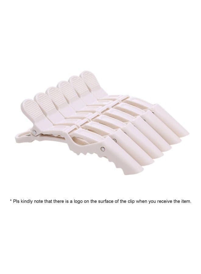 6-Piece Alligator Hair Clips White 11.3 x 4cm
