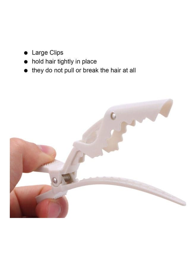 6-Piece Alligator Hair Clips White 11.3 x 4cm (3)