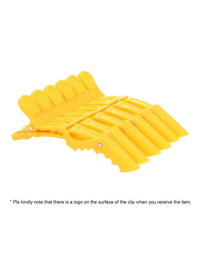 6-Piece Alligator Hair Clips Orange 11.3 x 4cm