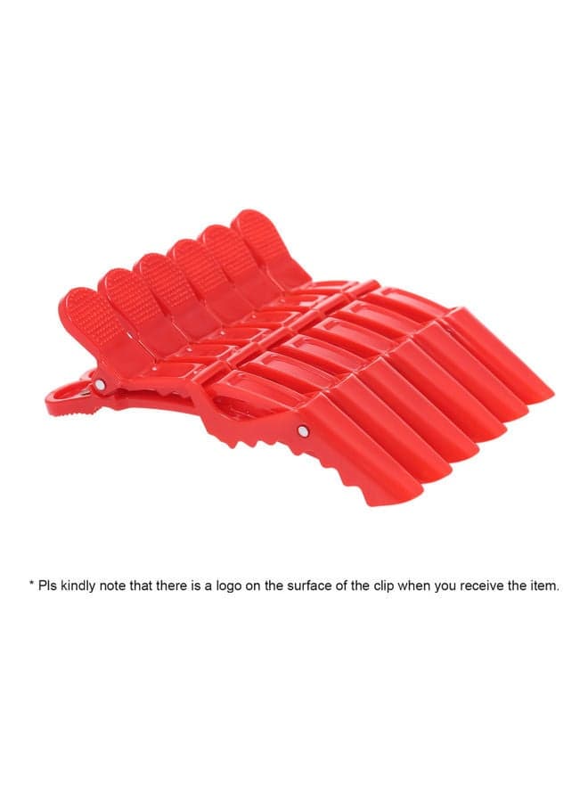 6-Piece Alligator Hair Clips Red 11.3 x 4cm