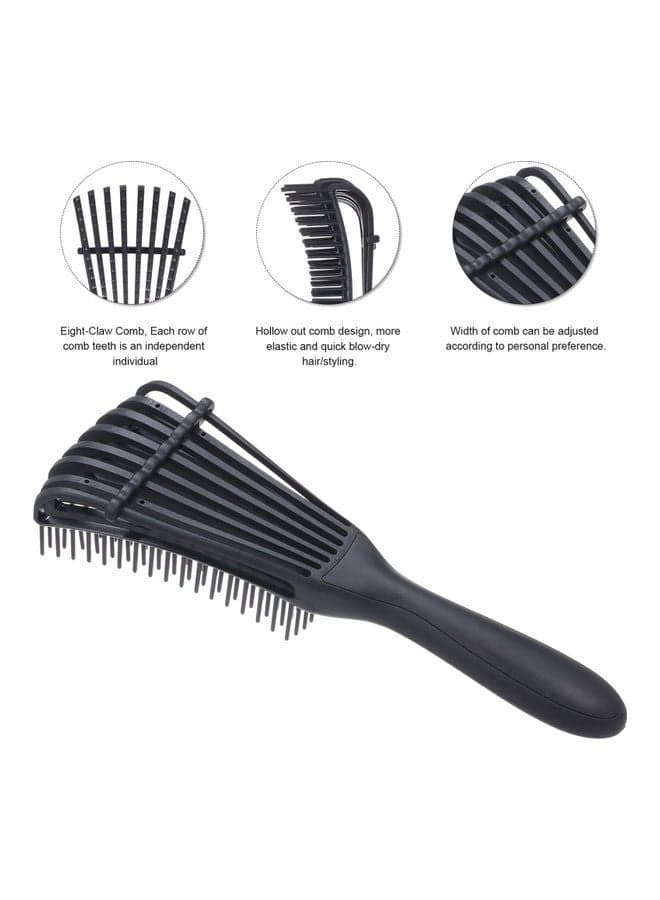 Eight-Claw Soft Scalp Massage Brush Black 25x7cm Hair Combs (٥)