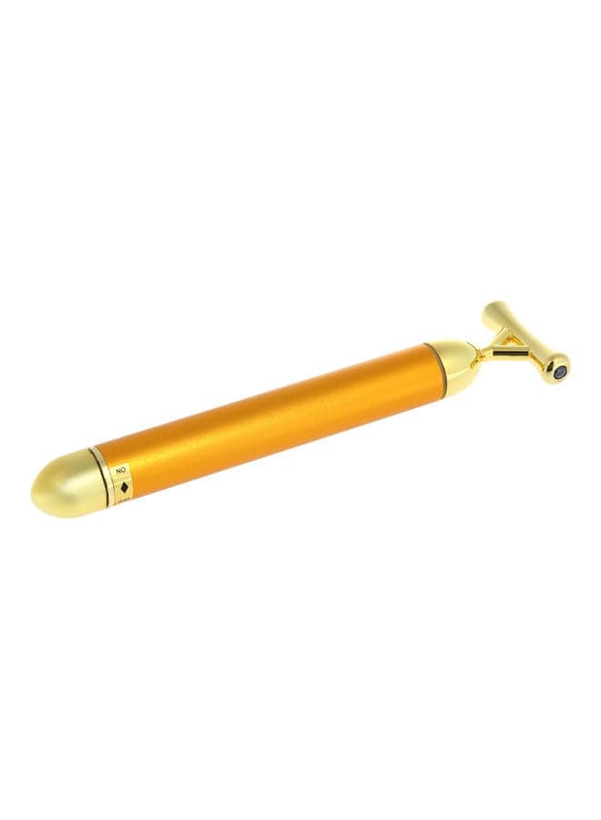 Anti-Aging High Frequency Vibration 24K Gold Plated Energy Beauty Bar Massager Golden 18 X 4 X 6.5cm (3)