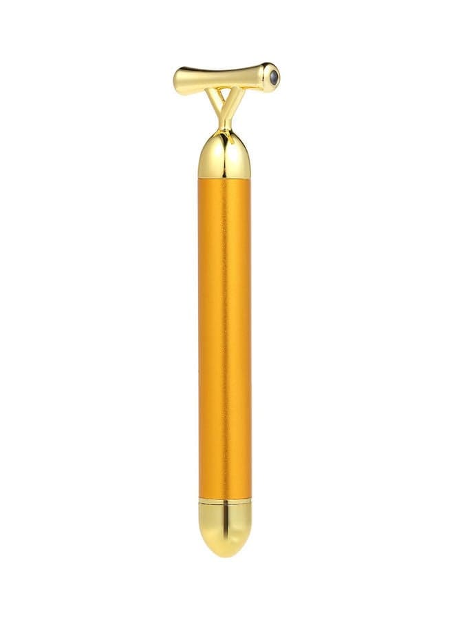 Anti-Aging High Frequency Vibration 24K Gold Plated Energy Beauty Bar Massager Golden 18 X 4 X 6.5cm