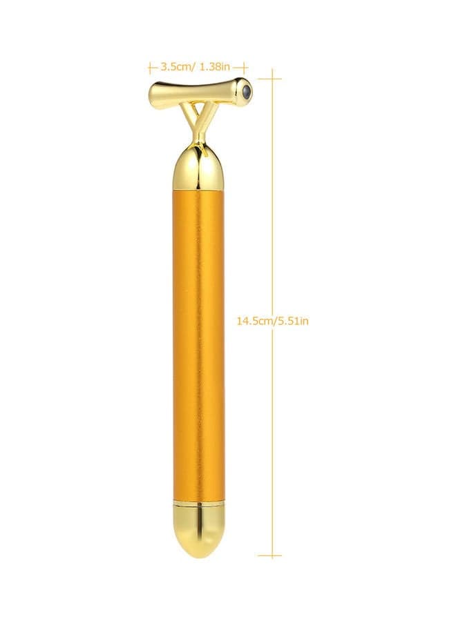 Anti-Aging High Frequency Vibration 24K Gold Plated Energy Beauty Bar Massager Golden 18 X 4 X 6.5cm (4)
