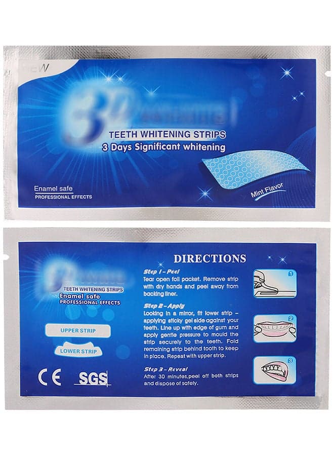 5-Piece Anti-Sensitive Double Elastic Gel 3D Teeth Whitening Strips White 13 X 1 X 6cm (4)