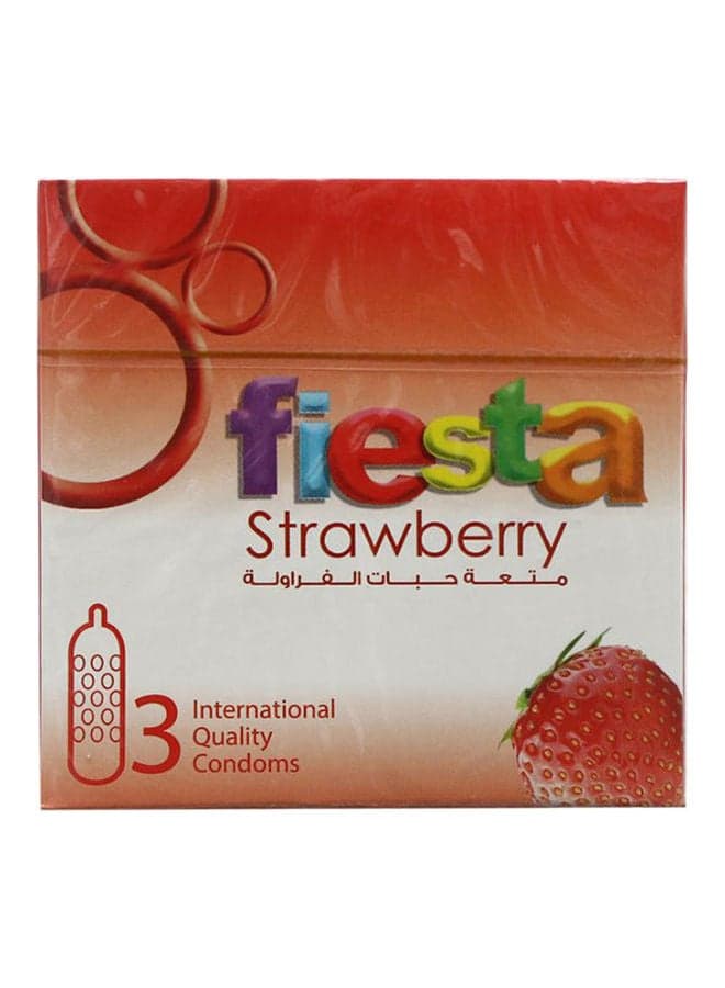 Strawberry Condom 3Pcs Family Planning & Contraceptives