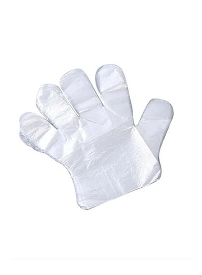 100-Piece Disposable Plastic Gloves Clear Safety & Security Gloves