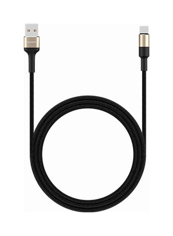 2.4A 1M Type-C Cable Black-Gold Data Cables