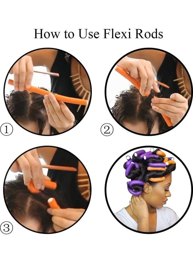 10 Piece Hair Rollers Set Purple (4)