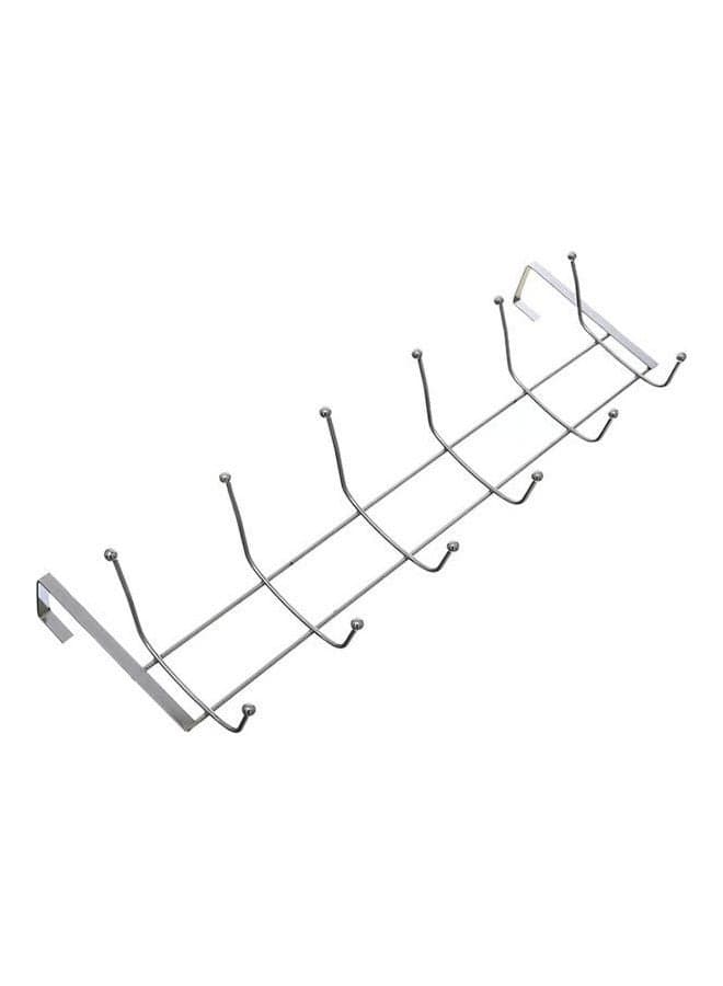 Metal Door Hanger 6 Hooks Silver Laundry Accessories