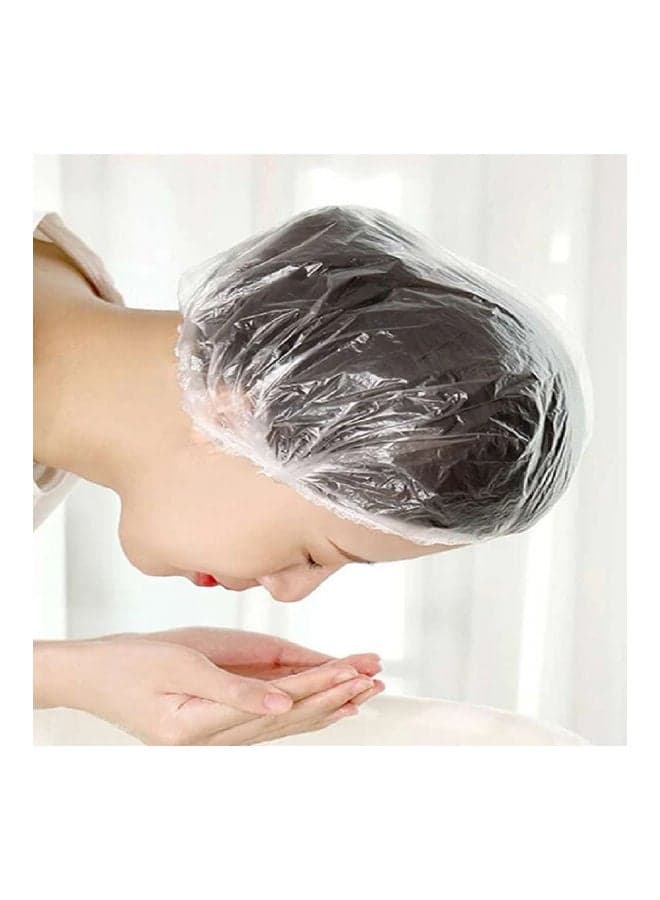 100-Piece Disposable Shower Caps Tranparent 14 x 14 x 5cm (٣)