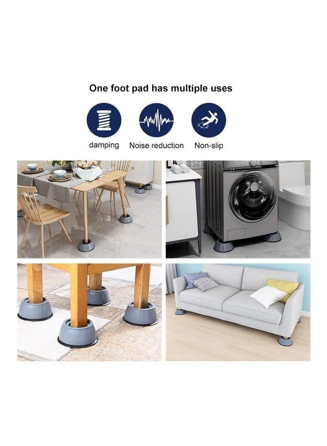 4-Piece Washing Machine Feet Pads Multicolour 10x10x4cm Laundry Accessories (٤)