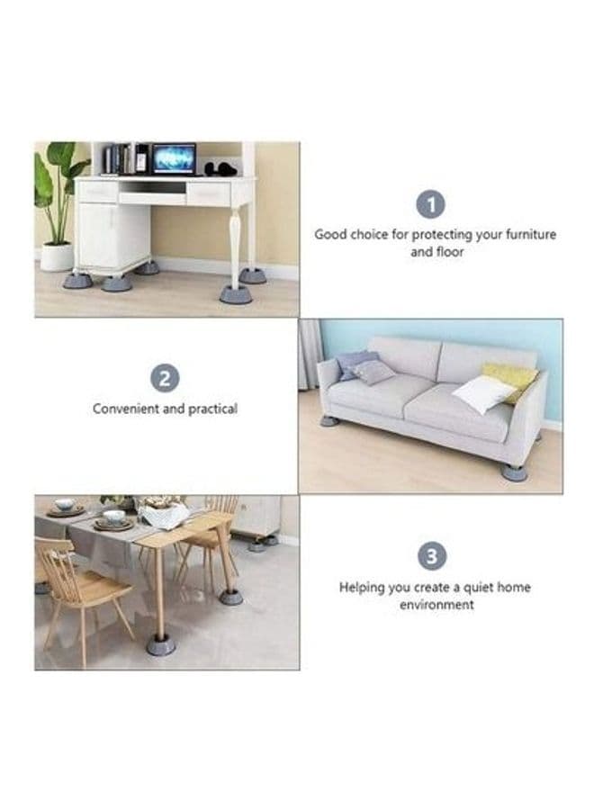 8-Piece Washing Machine Foot Pads Grey 4x5cm (٧)