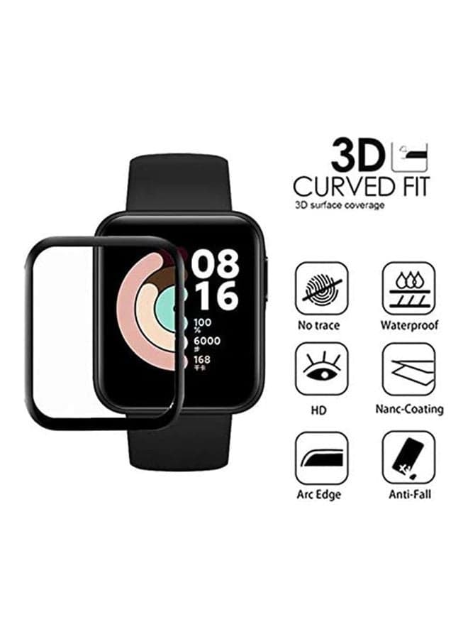 3D Curved Edge Film and HD Soft Full Cover Screen Protector For Xiaomi Watch Lite Black Smartwatch Screen Protectors (٤)