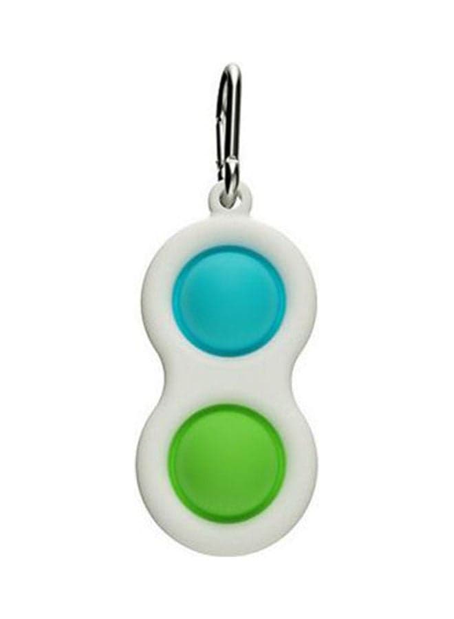 Key Chain Ring White Body Two Round Buttons Simple Dimple Fidget Toys Bmulticolour Office Supplies