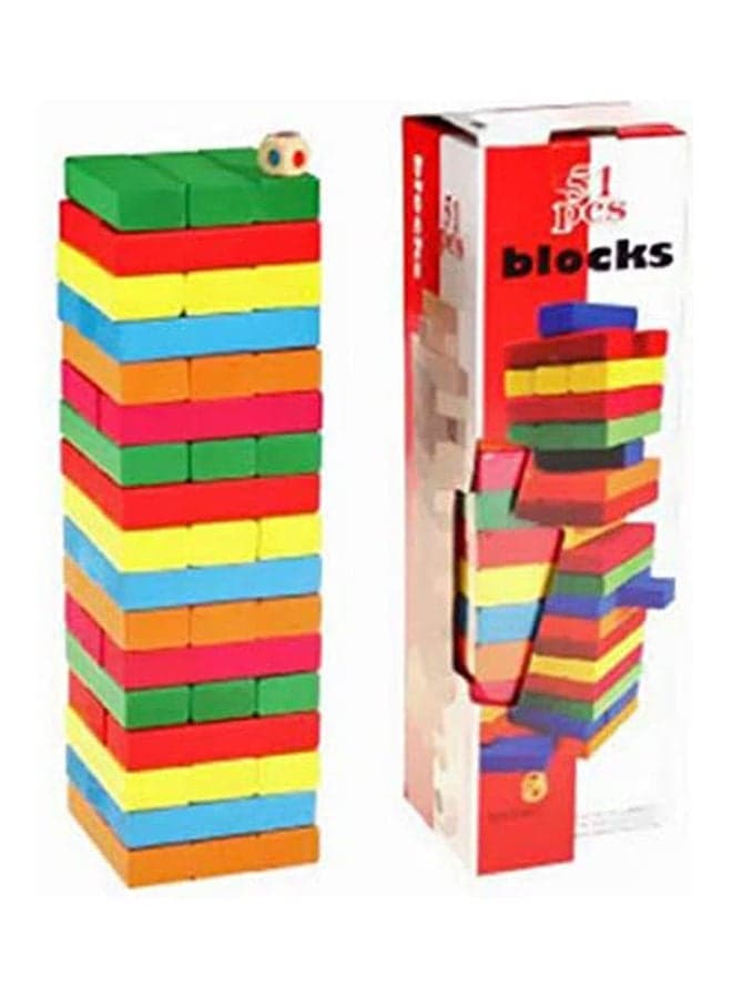 Jenga 54 Pieces Blocks Colo Big Size 29.5 x 8.7 x 8.6cm Stacking Blocks & Games