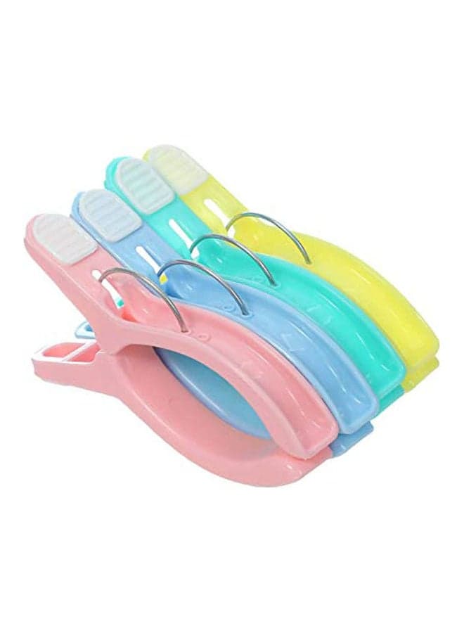 Plastic Blanket Laundry Pegs Set, 4 Pieces Multicolour