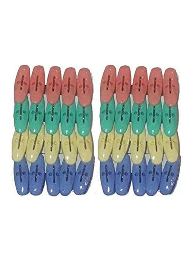 Plastic Clothes Pins - 40 Pcs Multicolour Laundry Accessories