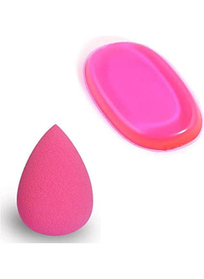 Beauty Blender And Silicon Sponge For Makeup And Cosmetics Multicolour