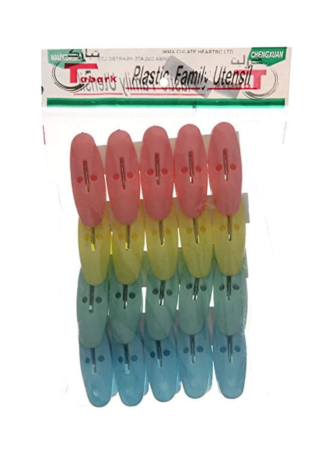 Plastic Clothing Tweezers Set Multicolour