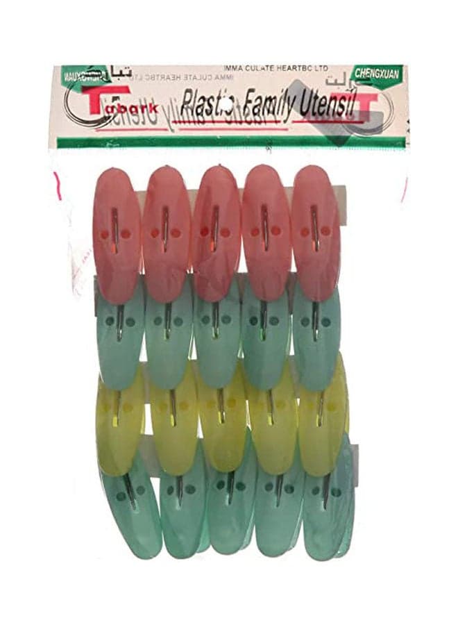 Plastic Clothing Tweezers Set Multicolour
