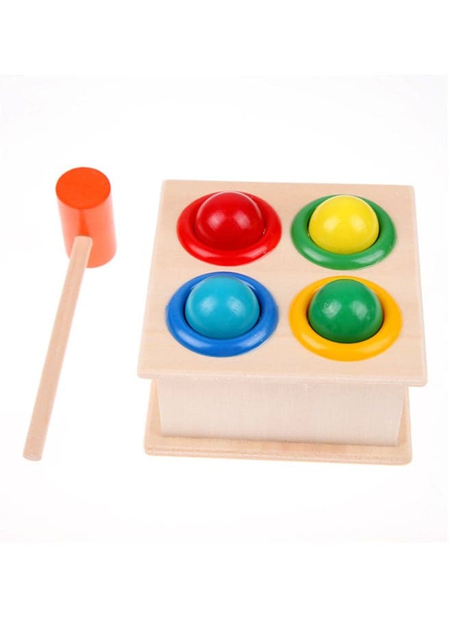 Wooden Hammering Game Box With Balls Sturdy, Durable Multicolored Toy For Kids Hammering & Pounding Toys