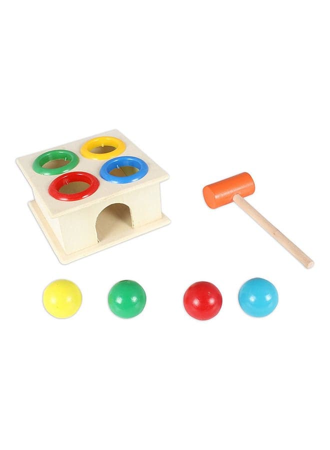 Wooden Hammering Game Box With Balls Sturdy, Durable Multicolored Toy For Kids Hammering & Pounding Toys (٤)