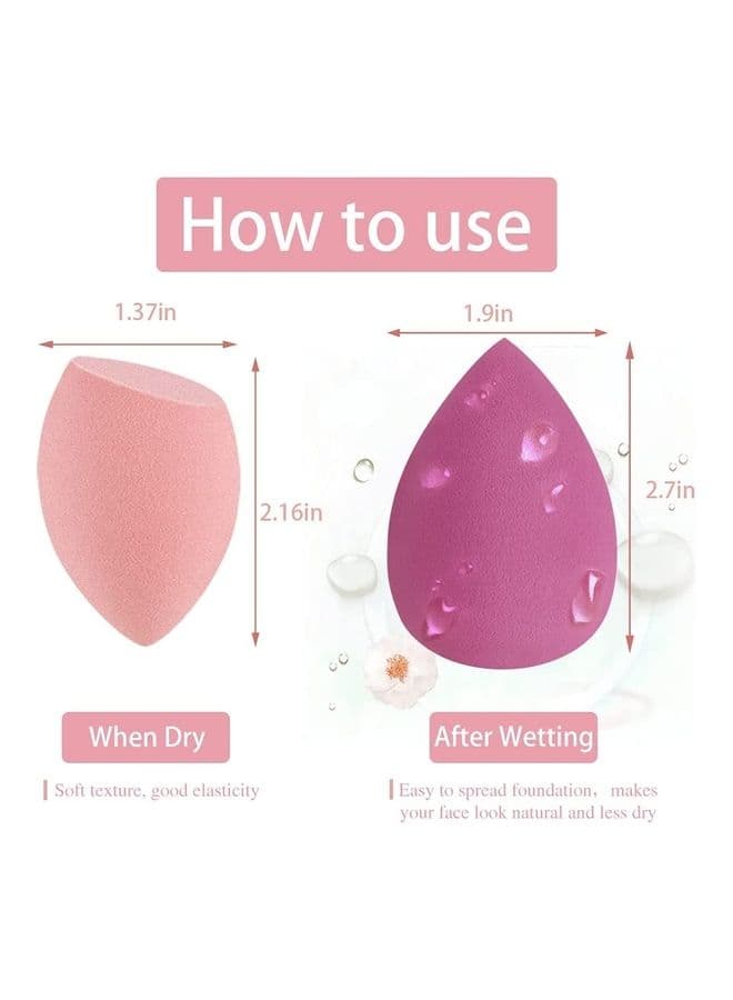 4 -Piece Makeup Sponge With Case Multicolour Make Up Sponges (٣)