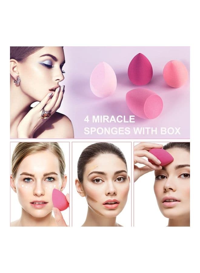 4 -Piece Makeup Sponge With Case Multicolour Make Up Sponges (٦)