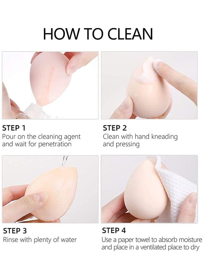Pack Of 4 Egg Blending Sponge With Case Multicolour Make Up Sponges (٣)