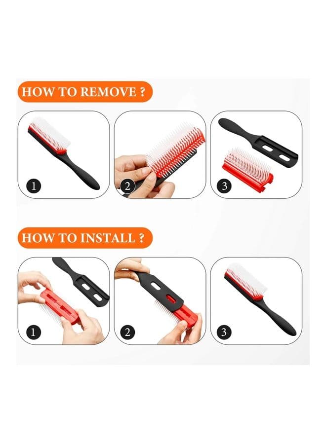 Hair Comb Red/White/Black 21cm (٤)