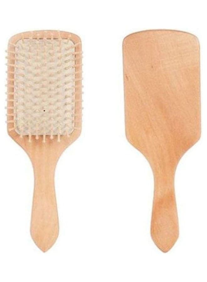 Medical hair brush with soft touch wooden hand Beige