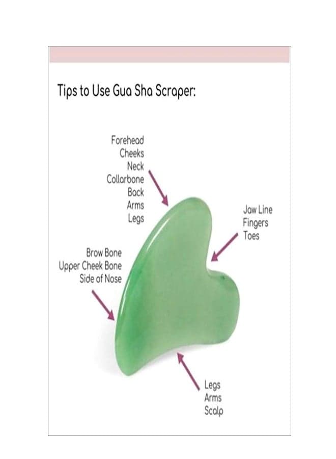 2-Piece Jade Roller Massager With Facial Tool Set Green Face Massagers & Rollers (٣)