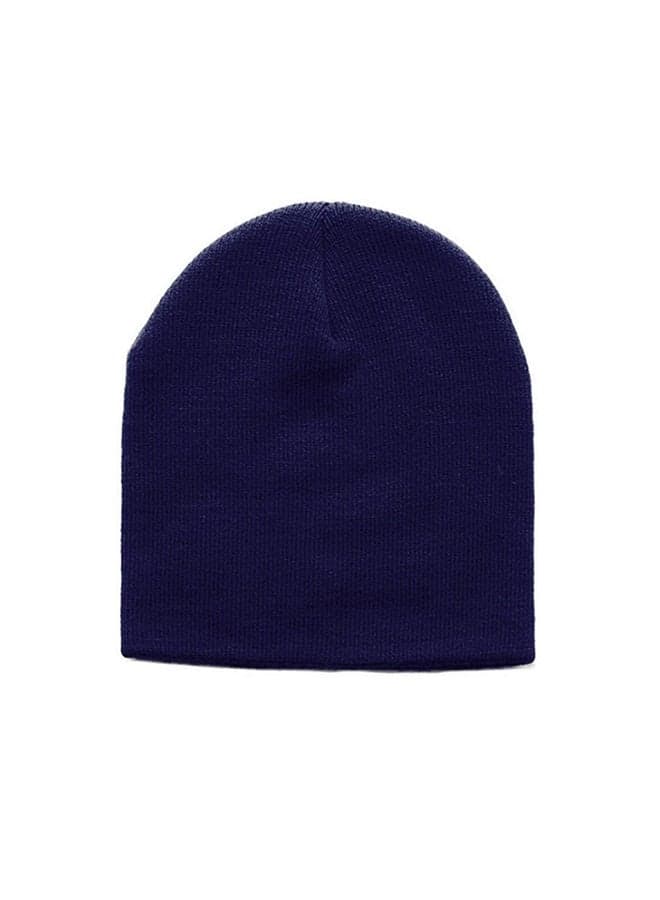Wool Winter Baded Ice Cap Beanie Dark Blue Men's Accessories