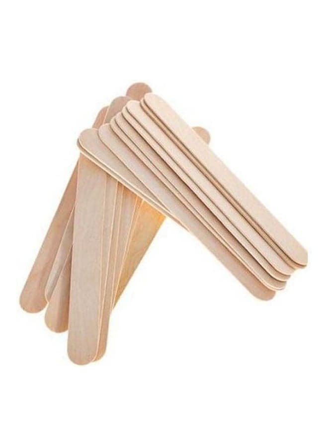 Wooden Body Hair Removal Wax Sticks - 100 Pcs Beige Personal Care